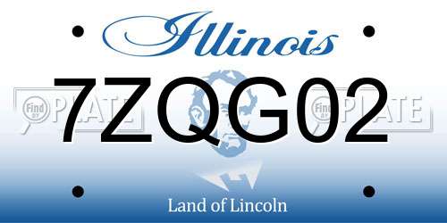 7ZQG02 Illinois License Plate