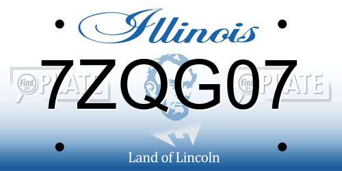 7ZQG07 Illinois License Plate