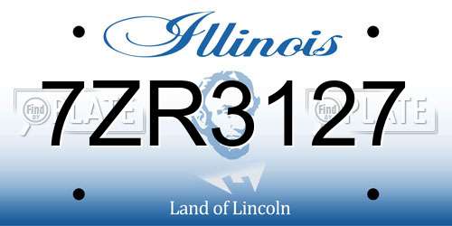 7ZR3127 Illinois License Plate