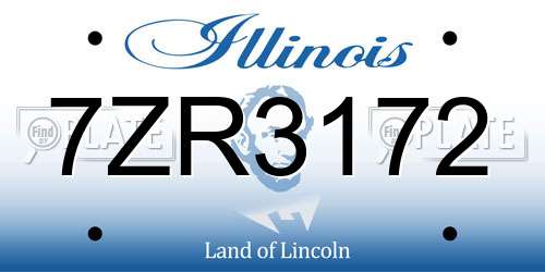 7ZR3172 Illinois License Plate