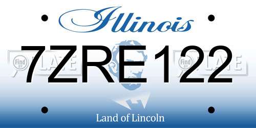 7ZRE122 Illinois License Plate