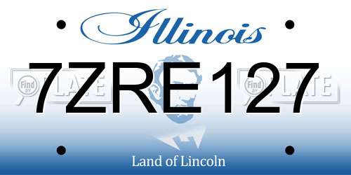 7ZRE127 Illinois License Plate
