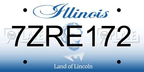 7ZRE172 Illinois License Plate