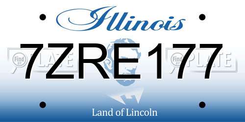 7ZRE177 Illinois License Plate