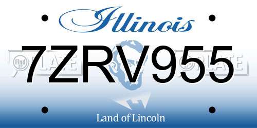 7ZRV955 Illinois License Plate