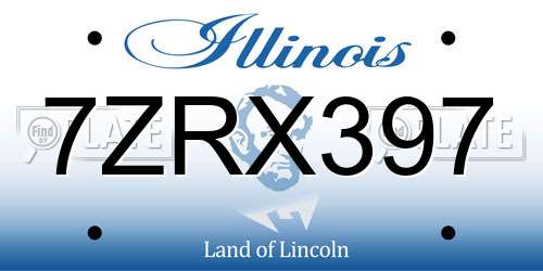 7ZRX397 Illinois License Plate