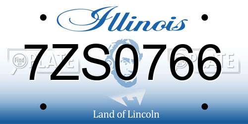 7ZS0766 Illinois License Plate