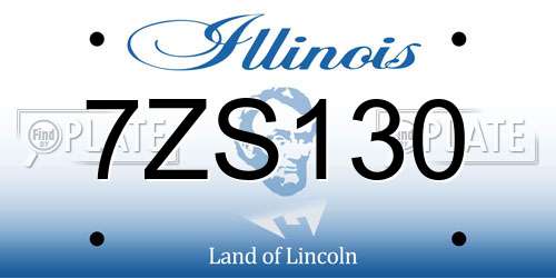 7ZS130 Illinois License Plate