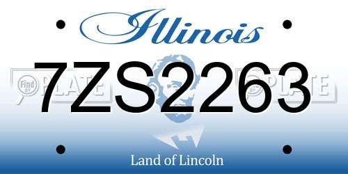 7ZS2263 Illinois License Plate