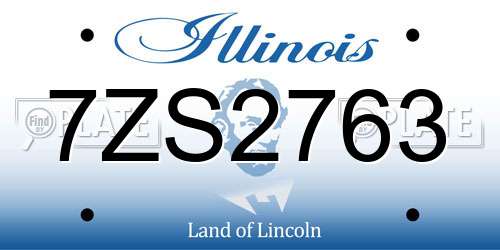 7ZS2763 Illinois License Plate
