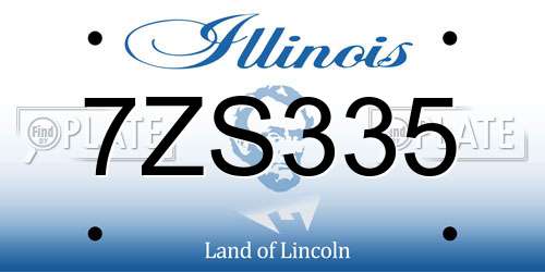 7ZS335 Illinois License Plate