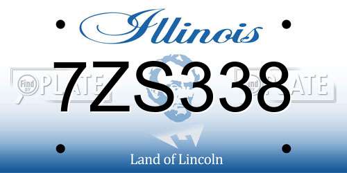 7ZS338 Illinois License Plate