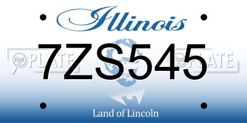 7ZS545 Illinois License Plate