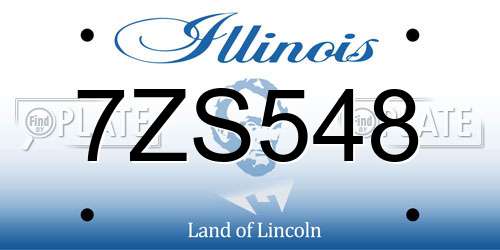 7ZS548 Illinois License Plate