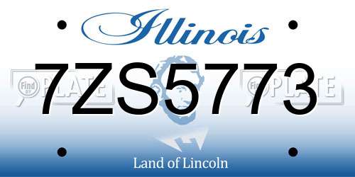 7ZS5773 Illinois License Plate