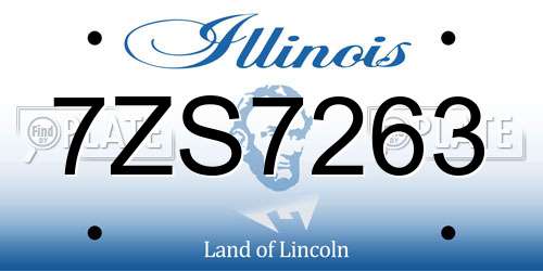 7ZS7263 Illinois License Plate