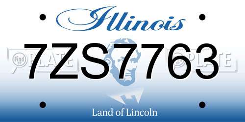 7ZS7763 Illinois License Plate