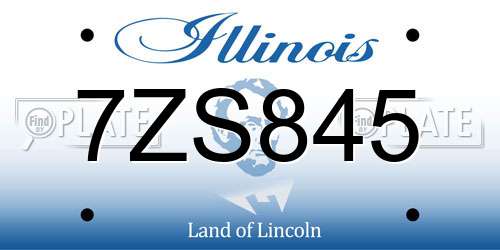 7ZS845 Illinois License Plate