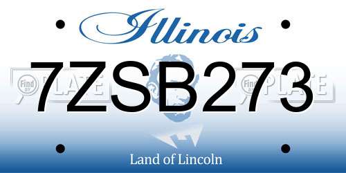 7ZSB273 Illinois License Plate