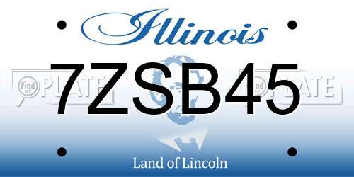 7ZSB45 Illinois License Plate