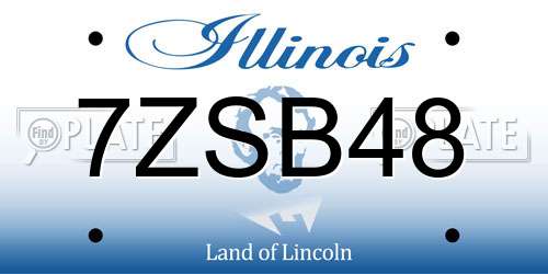 7ZSB48 Illinois License Plate