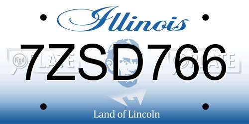 7ZSD766 Illinois License Plate