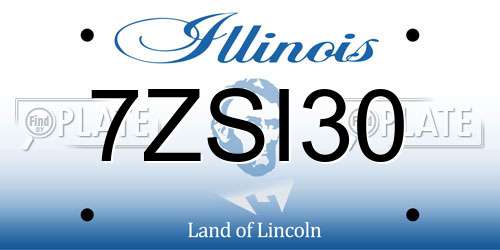 7ZSI30 Illinois License Plate