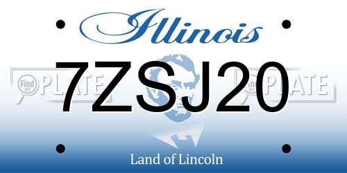 7ZSJ20 Illinois License Plate