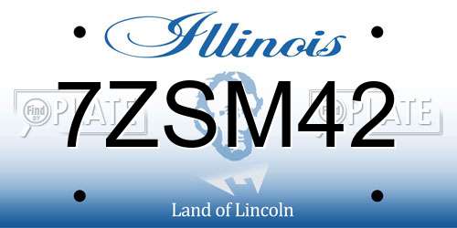 7ZSM42 Illinois License Plate