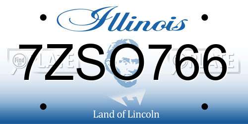 7ZSO766 Illinois License Plate