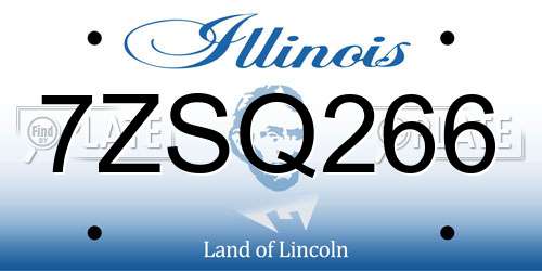 7ZSQ266 Illinois License Plate