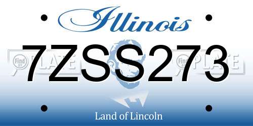 7ZSS273 Illinois License Plate
