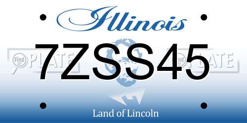 7ZSS45 Illinois License Plate