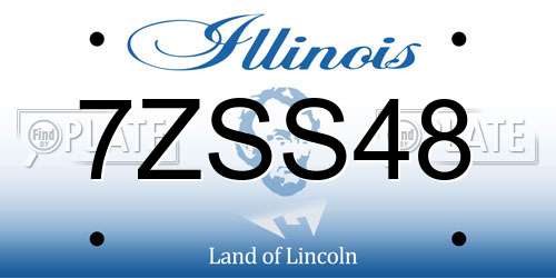 7ZSS48 Illinois License Plate