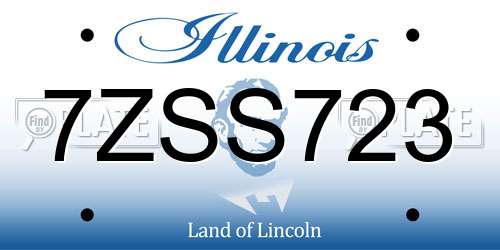 7ZSS723 Illinois License Plate