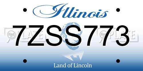 7ZSS773 Illinois License Plate