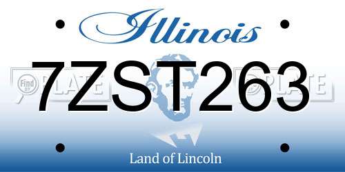 7ZST263 Illinois License Plate