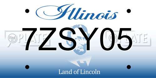 7ZSY05 Illinois License Plate
