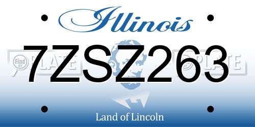 7ZSZ263 Illinois License Plate