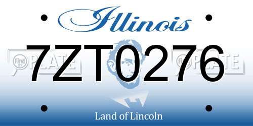 7ZT0276 Illinois License Plate