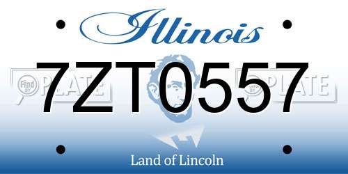 7ZT0557 Illinois License Plate