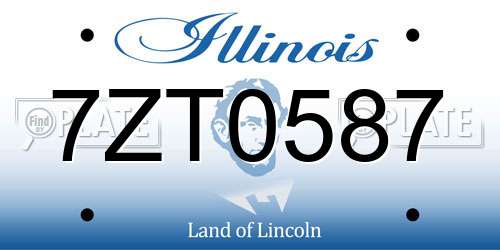 7ZT0587 Illinois License Plate