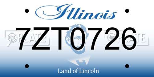 7ZT0726 Illinois License Plate