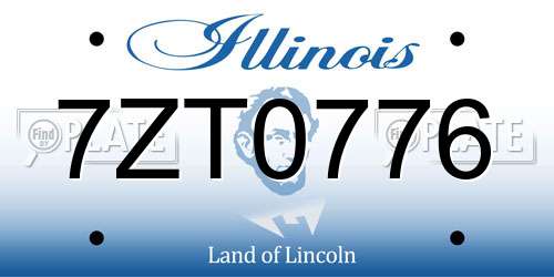 7ZT0776 Illinois License Plate