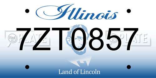 7ZT0857 Illinois License Plate