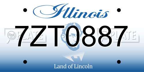 7ZT0887 Illinois License Plate