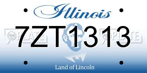 7ZT1313 Illinois License Plate