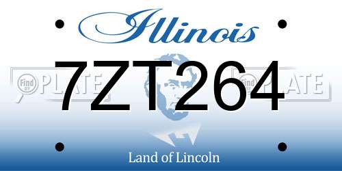 7ZT264 Illinois License Plate