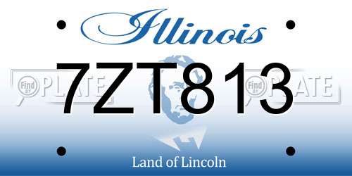 7ZT813 Illinois License Plate