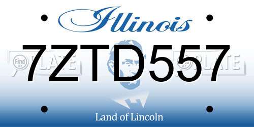 7ZTD557 Illinois License Plate